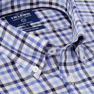 Men's TM Lewin Navy/Blue Egyptian Cotton Shirt (M) (NWoT)